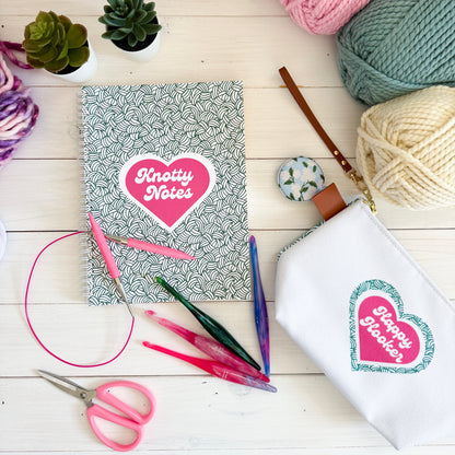 Lil' Ray O' Sunshine, Landscape Spiral Bound Notebook, Blank, Ruled or Bullet Paper, for Crafters, Fibre enthusiasts, Crocheters and Knitters