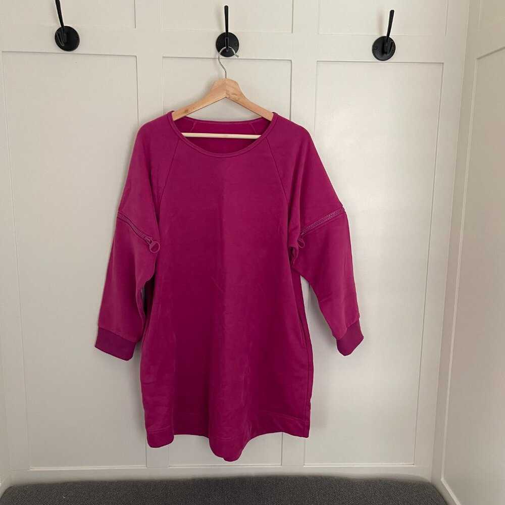 NEW Lg Smash+Tess S+T Sweater Dress, Pink Velour Zipper Pocket Tunic Women > Tops > Sweatshirts & Hoodies 27 $ Buttons & Beans Co.