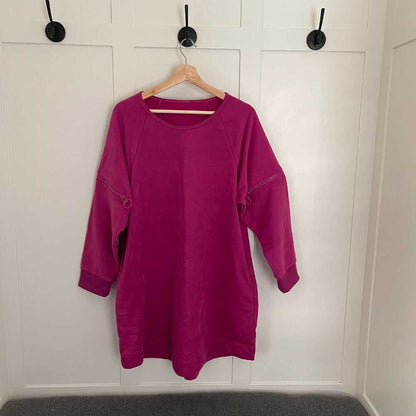 NEW Lg Smash+Tess S+T Sweater Dress, Pink Velour Zipper Pocket Tunic Women > Tops > Sweatshirts & Hoodies 27 $ Buttons & Beans Co.