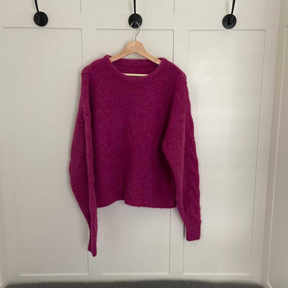 NEW Lg Smash+Tess S+T Sweater Knit, Pink Wool, Mohair, Cable Knit Women > Sweaters > Crew & Scoop Necks 27 $ Buttons & Beans Co.