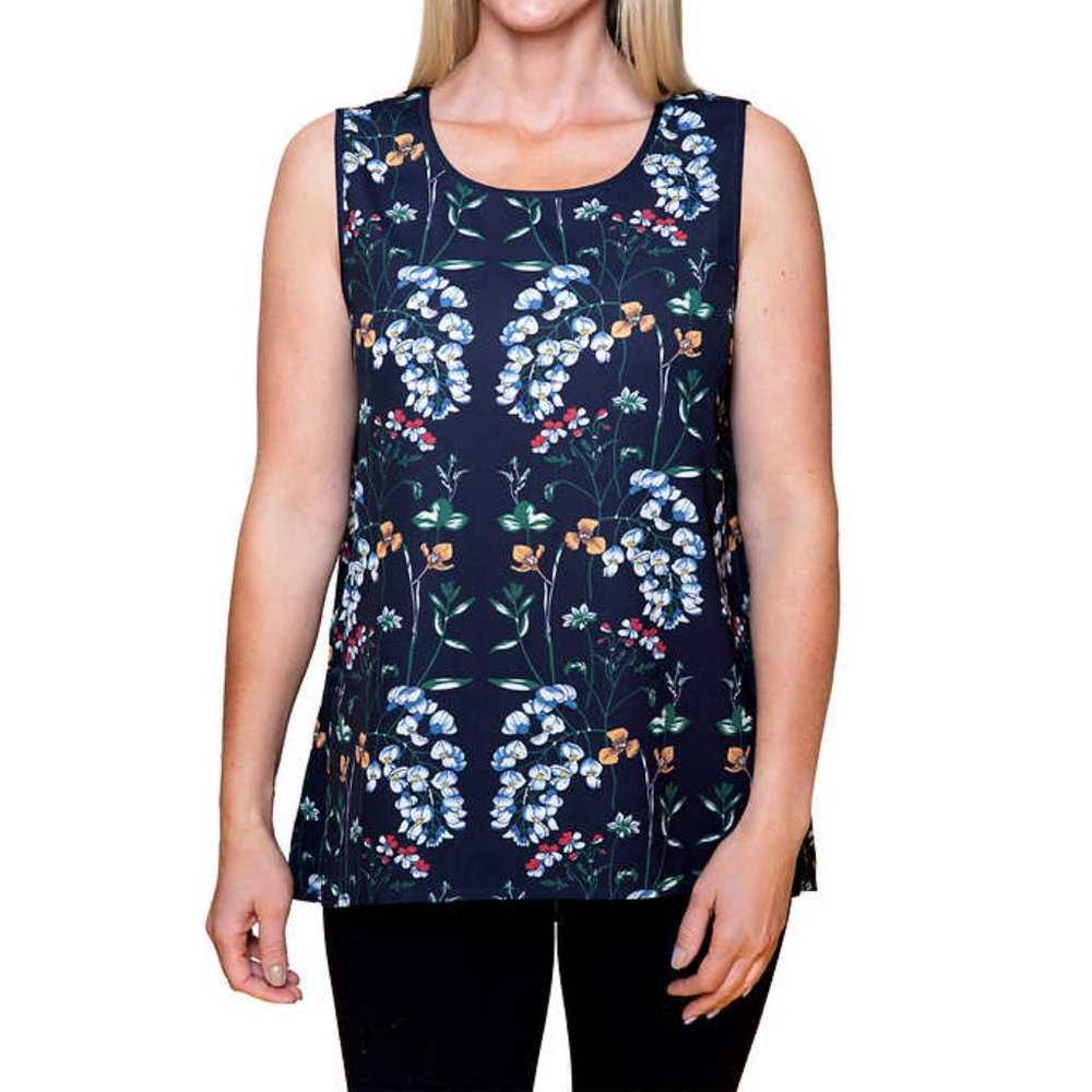 NEW Mario Serrani Women’s High Low Tank | Navy Blue Swiss Dot Flowy Top Small Women > Tops > Tank Tops 10 $ Buttons & Beans Co.