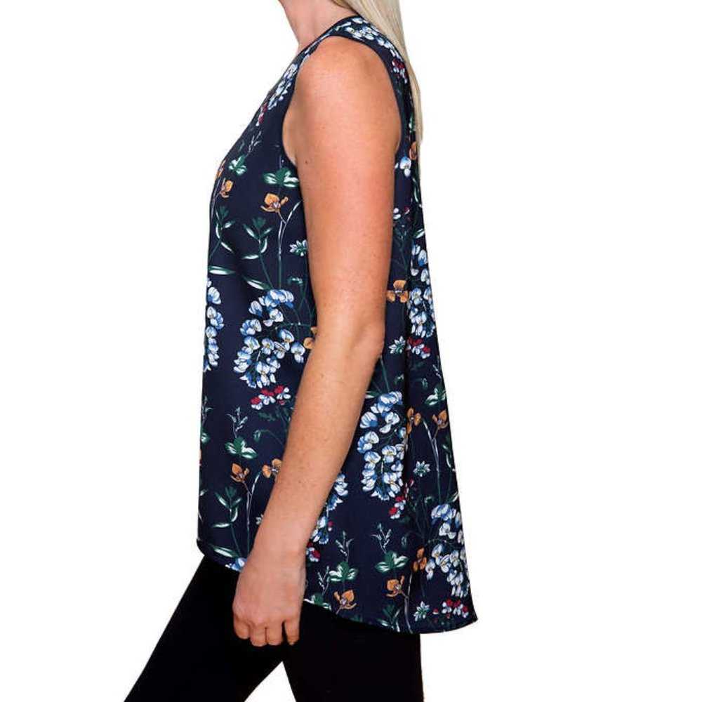 NEW Mario Serrani Women’s High Low Tank | Navy Blue Swiss Dot Flowy Top Small Women > Tops > Tank Tops 10 $ Buttons & Beans Co.