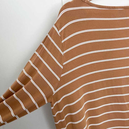 NEW Mustard and White Stripe, Loose Long Sleeve T-Shirt, Top, Casual, Relaxed Women > Tops > Tees - Long Sleeve 13 $ Buttons & Beans Co.