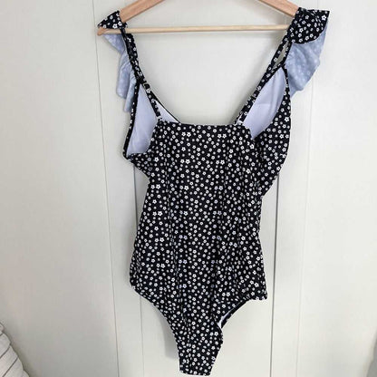 NEW Plus Ditsy Floral Ruffle Trim Knot Front One Piece Swimsuit, cutout Back Women > Swim > One Pieces 13 $ Buttons & Beans Co.