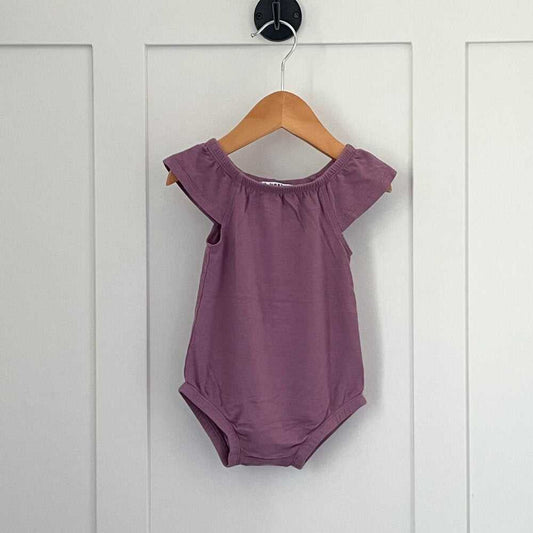 New North of Kinder Ruffle Sleeveless Romper, Girls Jumpsuit, Handmade, Mauve Kids > Bottoms > Jumpsuits & Rompers 15 $ Buttons & Beans Co.