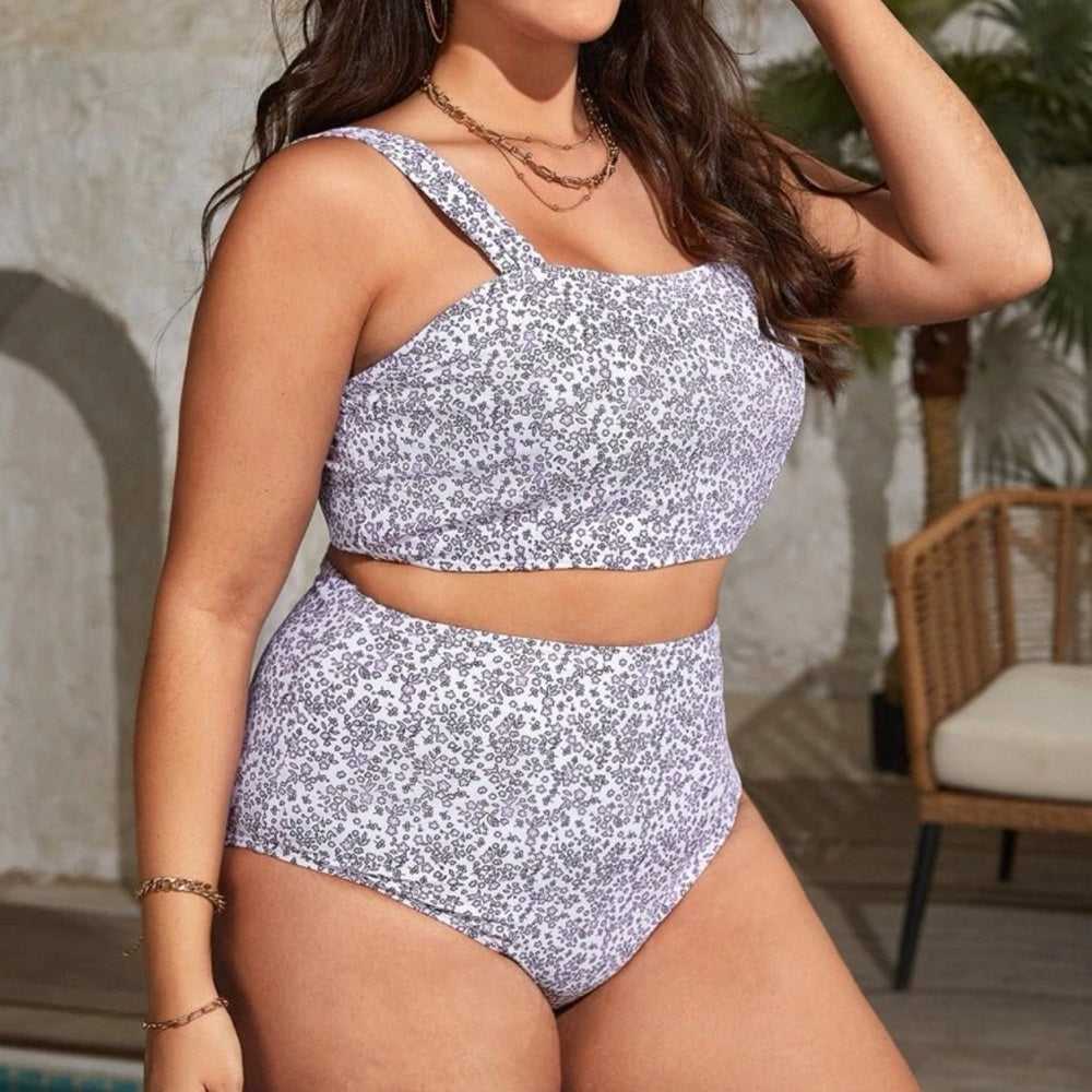 New Swim Modern Plus Ditsy Floral Print Bikini Swimsuit Women > Swim > Bikinis 13 $ Buttons & Beans Co.