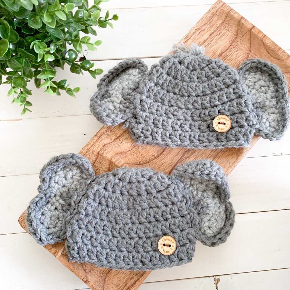 Newborn Photography Prop, Elephant, Cute, Crochet Hat, Toque, Baby, Handmade Kids > Accessories > Hats 25 $ Buttons & Beans Co.