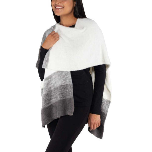 Nicole Miller Knit Wrap | Grey and white Ombre Shawl Knit Sweater Women > Sweaters > Crew & Scoop Necks 15 $ Buttons & Beans Co.