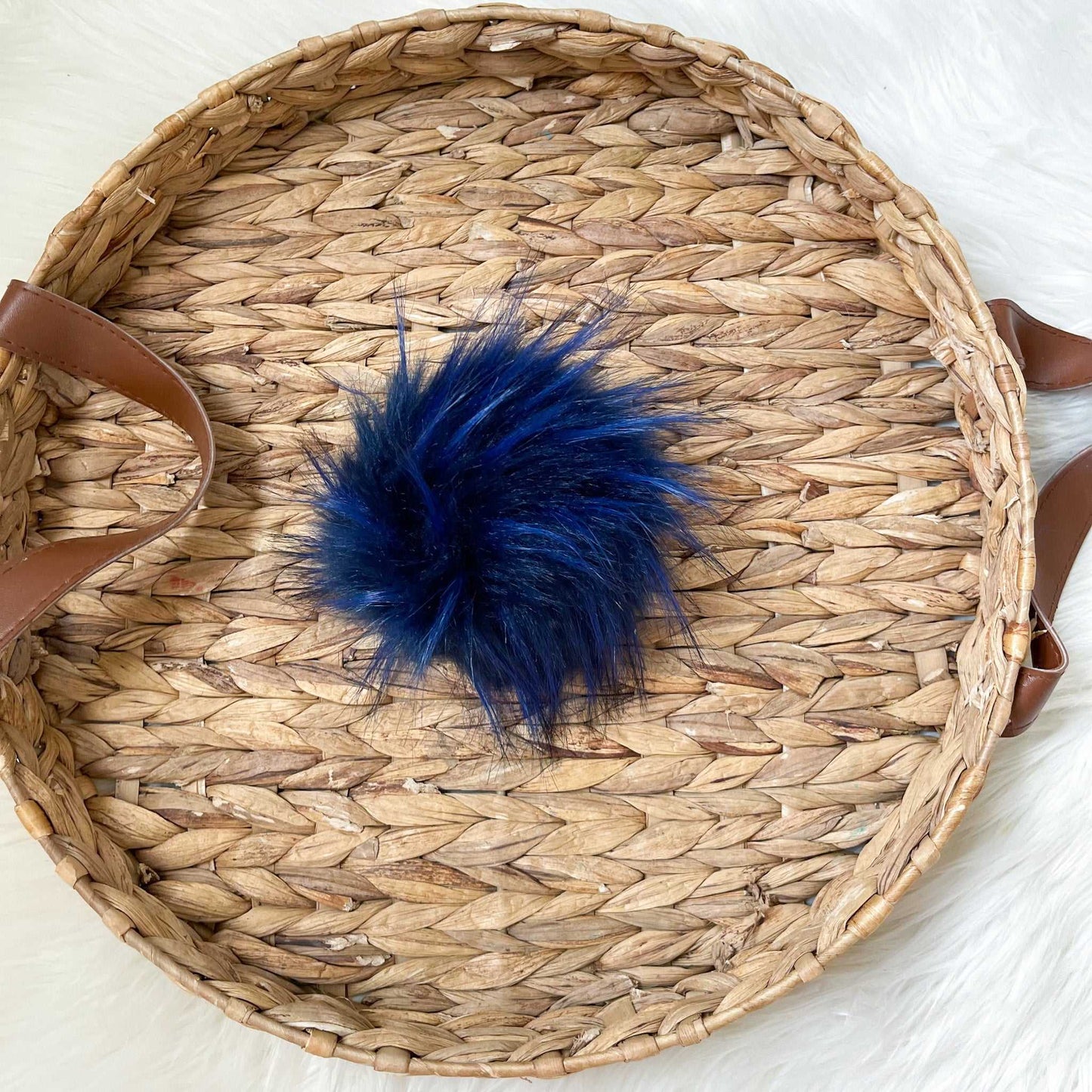 Night Sky Luxury Faux Fur Pom pom | Royal blue, Navy blue Tie, Button or Snap Pom pom Pom Poms 8 $ Buttons & Beans Co.