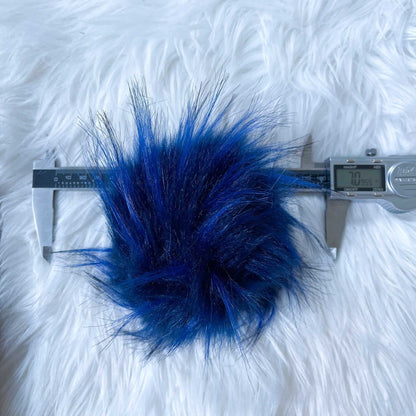 Night Sky Luxury Faux Fur Pom pom | Royal blue, Navy blue Tie, Button or Snap Pom pom Pom Poms 8 $ Buttons & Beans Co.