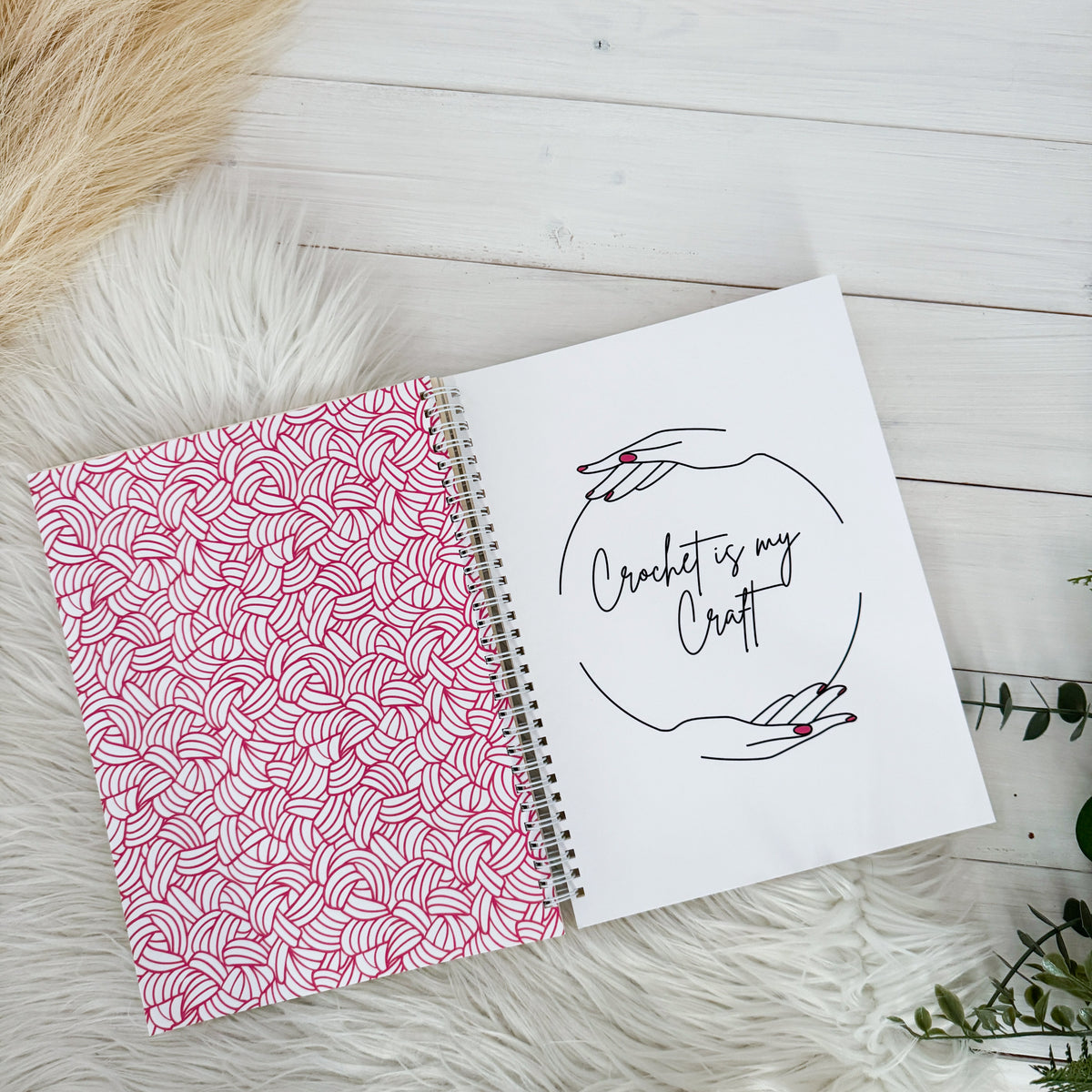 Crochet is my Craft, Spiral Bound Notebook, Blank, Ruled or Bullet Paper, for Crafters, Fibre enthusiasts, Crocheters and Knitters