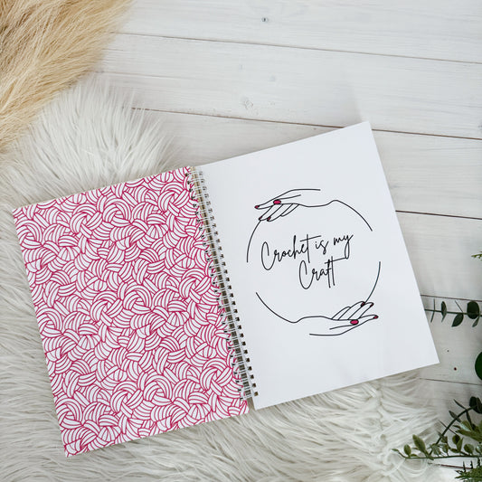 Crochet is my Craft, Spiral Bound Notebook, Blank, Ruled or Bullet Paper, for Crafters, Fibre enthusiasts, Crocheters and Knitters