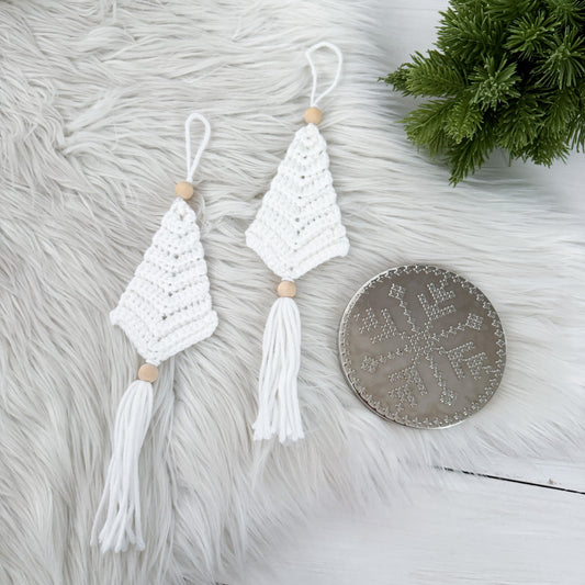 Crochet Christmas Ornament | Christmas Tree | Green or White