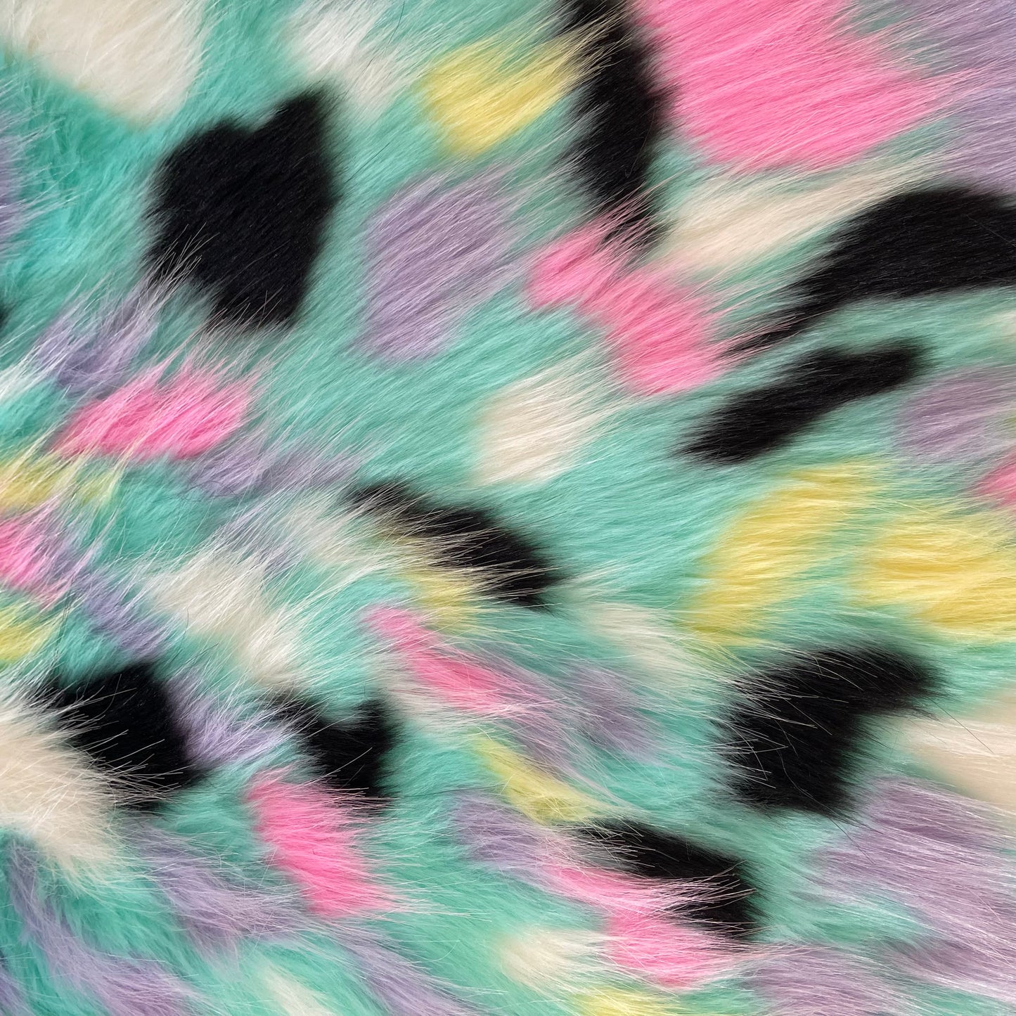 Splat Rainbow | Faux Fur Fabric by the Yard or Meter | Pompom, arts & crafts, Costume, Upholstery, stuffy