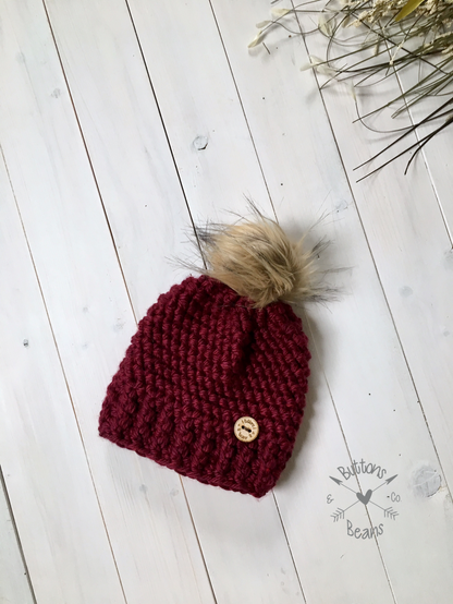 Crochet Hat and Scarf | Purple Vegan Chunky Crochet Infinity Scarf and Toque