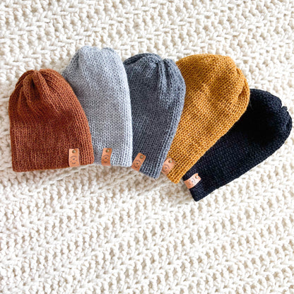 Reversa Colour Block | Rust and Ivory Knit Slouchy Hat | Removable Faux Fur Pom pom