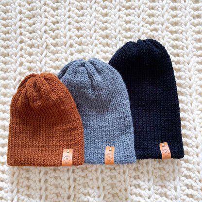 Reversa Colour Block | Rust and Ivory Knit Slouchy Hat | Removable Faux Fur Pom pom