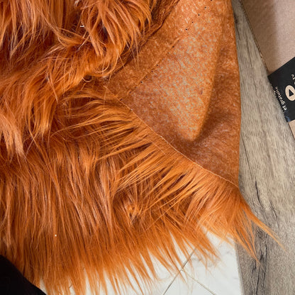 Cognac | Faux Fur Fabric by the Yard or Meter | Pompom, arts & crafts, Costume, Upholstery, stuffy