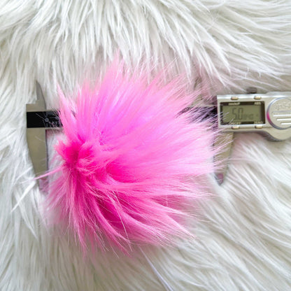 Pink Lemonade Faux Fur Pompom | Hot Pink, Tie or Button on Pom Pom Pom Poms 6 $ Buttons & Beans Co.