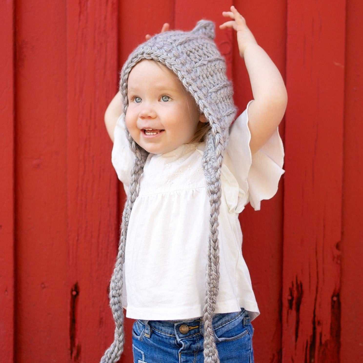 Pixie Bonnet | Snow Peach Chunky Crochet Hat Bonnet 35 $ Buttons & Beans Co.