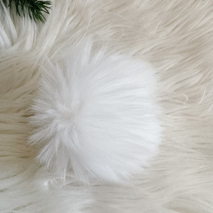 Faux Fur Pompom Hair Tie | Polar White