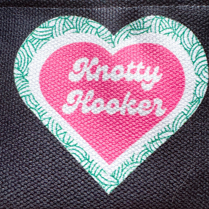 Knots All Over Green, Small Case, Crochet Hook and Knitting Needles Case, Notions Bag, Accessories Case, Crocheting Knitting, Fibre Enthusiasts, Crafters, Crocheter and Knitter Humour