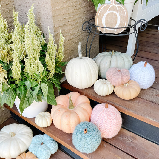 Pumpkin | Super Chunky Crochet Fall Decor | Gold or Earthy Brown