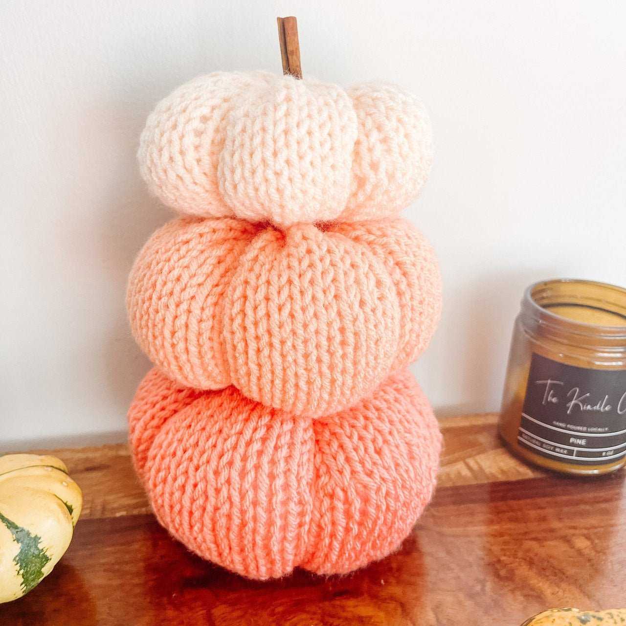 Pumpkin | Mustard Knit Fall Decor Pumpkins 20 $ Buttons & Beans Co.