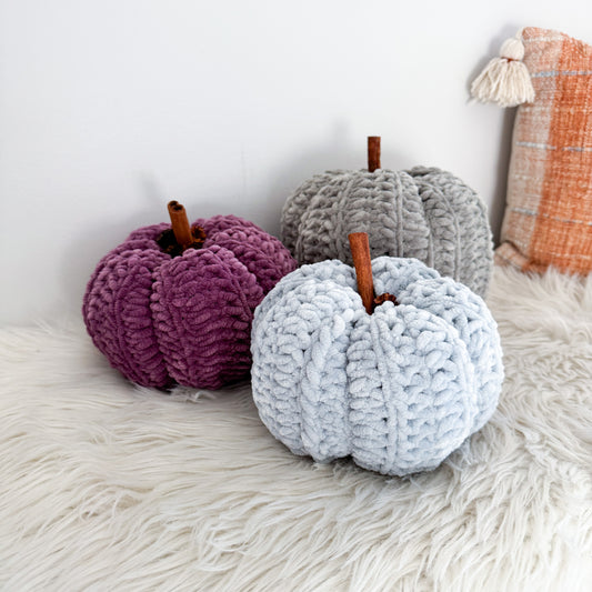 Pumpkin Chenille Velvet | Pick your Colour| Crochet Fall Decor