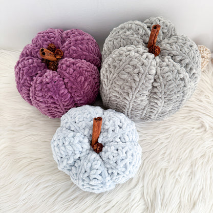 Pumpkin Chenille Velvet | Pick your Colour| Crochet Fall Decor