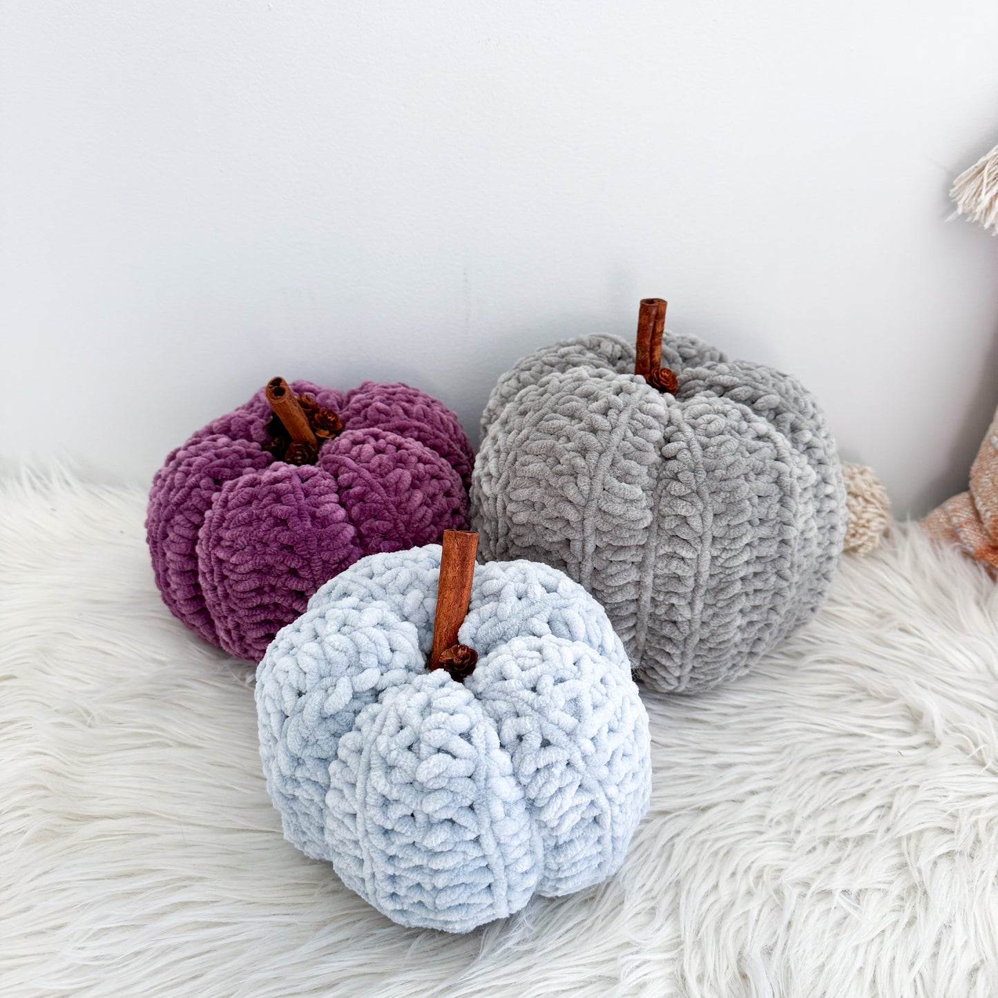 Pumpkin Chenille Velvet | Pick your Colour| Crochet Fall Decor