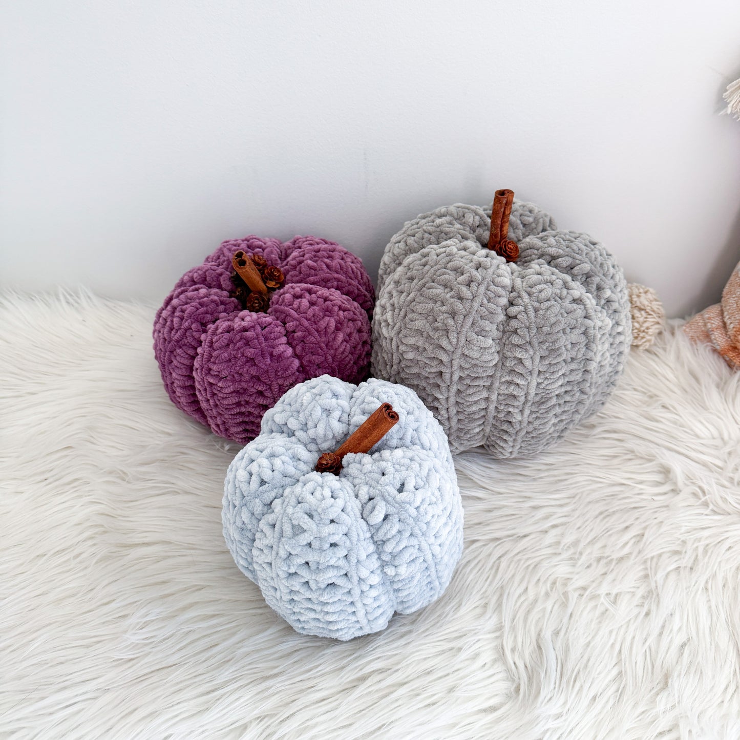 Pumpkin Chenille Velvet | Pick your Colour| Crochet Fall Decor