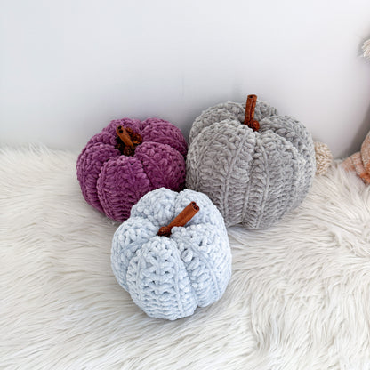 Pumpkin Chenille Velvet | Pick your Colour| Crochet Fall Decor
