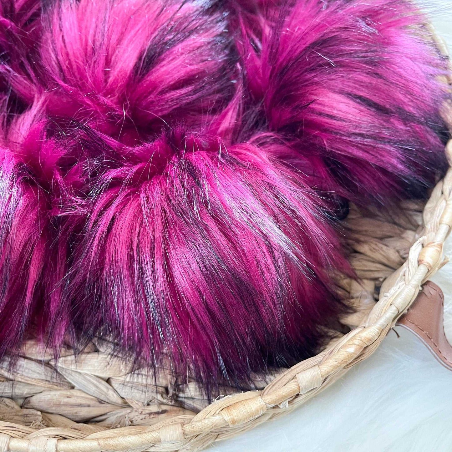 Raspberry Truffle Faux Fur Fabric by the Yard or Meter | Fuchsia Pink and Black Pompom, Arts & Crafts, Decor, Costume Faux Fur Fabric 3 $ Buttons & Beans Co.