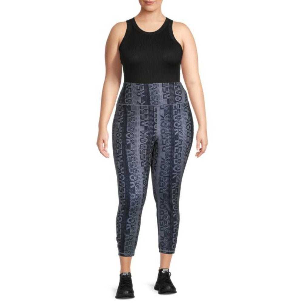 Reebok Women's Fierce Highrise 7/8 Printed Legging, grey Black Workout Tight Women > Pants & Jumpsuits > Leggings 15 $ Buttons & Beans Co.