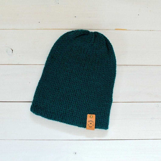 Reversa | Rainforest Teal Knit Slouchy Hat | Removable Pompom Hats 35 $ Buttons & Beans Co.