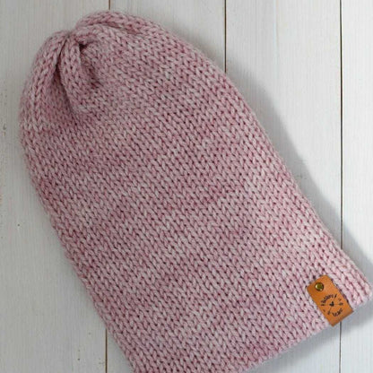 Reversa | Rose Pink Knit Slouchy Hat | Removable Pompom Hats 35 $ Buttons & Beans Co.