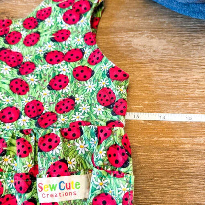 Sewcute Creations Girls Ladybug Dress, Pinafore Kids > Costumes 15 $ Buttons & Beans Co.