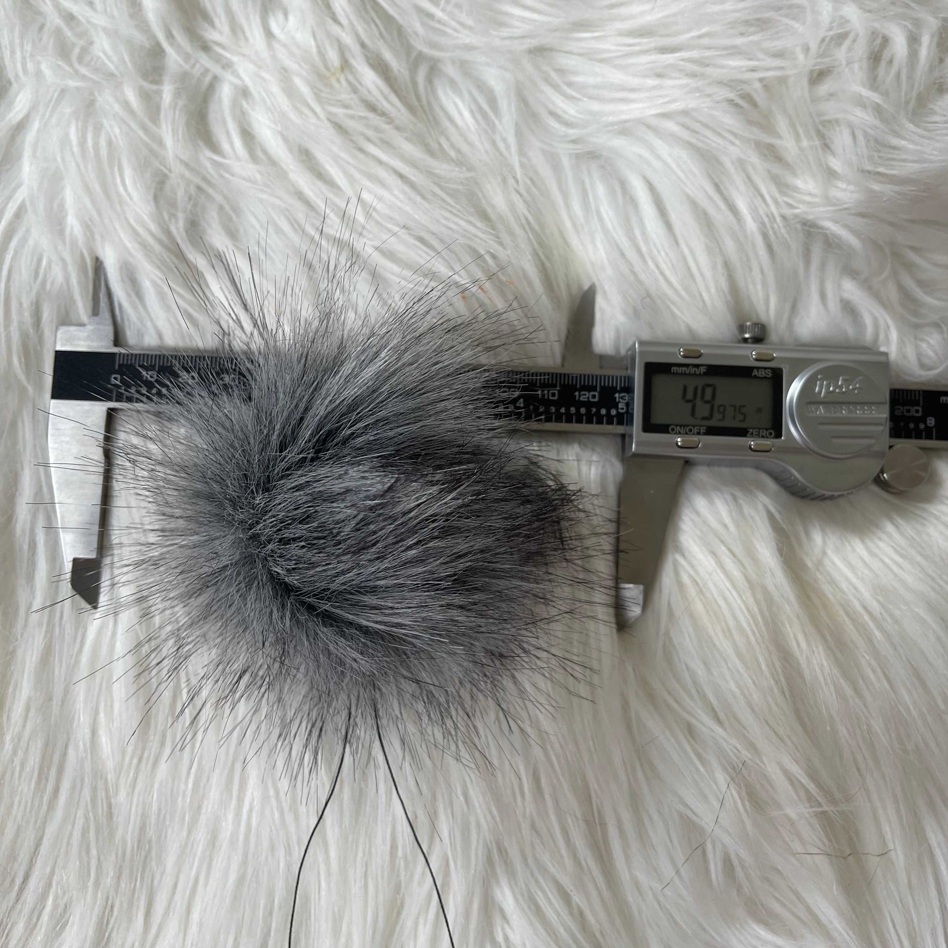 Silver Fox Luxury Faux Fur Pompom | Grey Snap, Tie, Button Pom pom Pom Poms 6 $ Buttons & Beans Co.