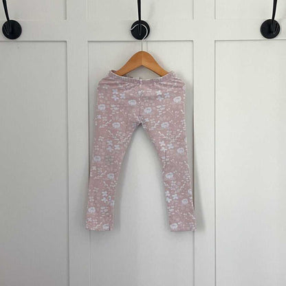 Simply Love YYC Leggings, White and Pink Floral Girls, Pants, Handmade Kids > Bottoms > Leggings 13 $ Buttons & Beans Co.