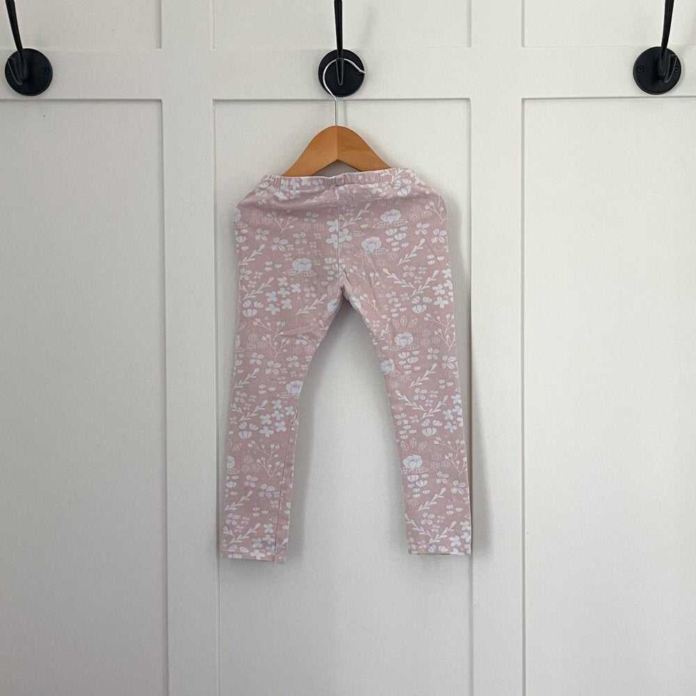 Simply Love YYC Leggings, White and Pink Floral Girls, Pants, Handmade Kids > Bottoms > Leggings 13 $ Buttons & Beans Co.