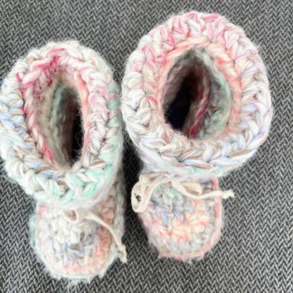 Size 8-10t, 3-5yrs Crochet Boot Slippers, Booties, Handmade, Moccasins, Toddler Kids > Shoes > Slippers 20 $ Buttons & Beans Co.