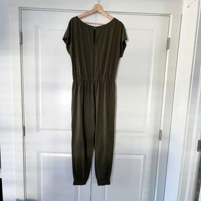 Solid Drawstring Waist Keyhole Army Green Jumpsuit Romper Women > Pants & Jumpsuits > Jumpsuits & Rompers 13 $ Buttons & Beans Co.