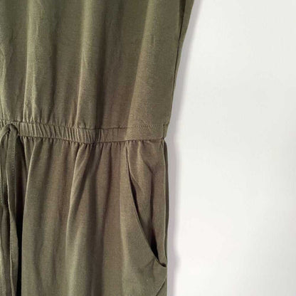 Solid Drawstring Waist Keyhole Army Green Jumpsuit Romper Women > Pants & Jumpsuits > Jumpsuits & Rompers 13 $ Buttons & Beans Co.