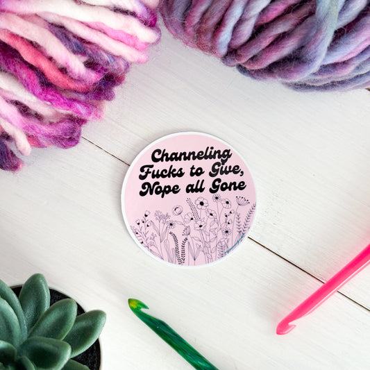 Channeling F@cks to Give Premium Vinyl Sticker, Sassy Twisty Humour, Boundary Setting Funny