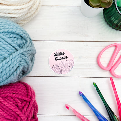 Little Cusser, Flowers Premium Vinyl Sticker, Sassy Twisty Humour, Boundary Setting Funny