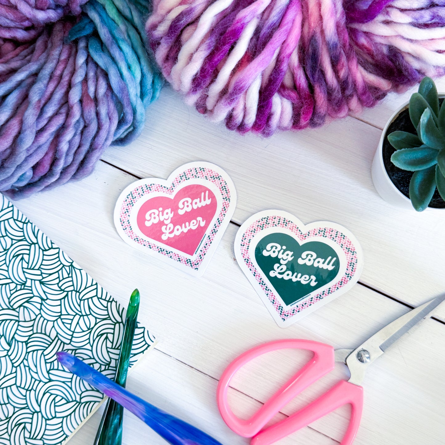 Big Ball Lover Knit, Premium Vinyl Sticker, Knitter Funny, Knitting Gift, Sassy Knitter Crocheter Humour