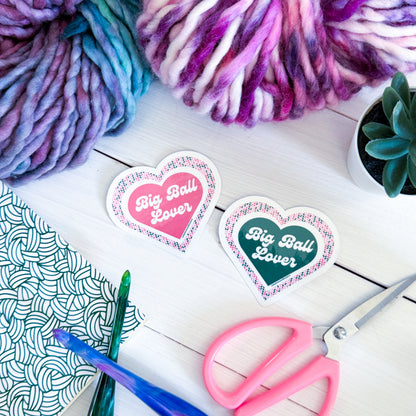 Big Ball Lover Knit, Premium Vinyl Sticker, Knitter Funny, Knitting Gift, Sassy Knitter Crocheter Humour