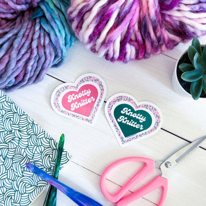 Knotty Knitter Premium Vinyl Sticker, Crochet Funny, Crocheting Gift, Sassy Knitter Crocheter Humour