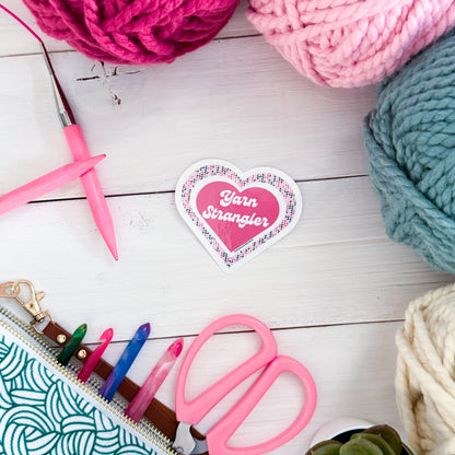 Yarn Strangler Knit, Premium Vinyl Sticker, Knitter Funny, Knitting Gift, Sassy Knitter Crocheter Humour